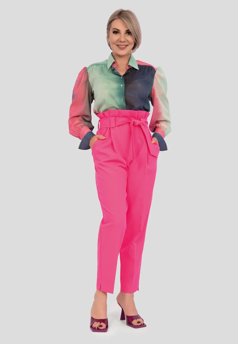 Modische hoch sitzende Hose mit Gürtel für Damen