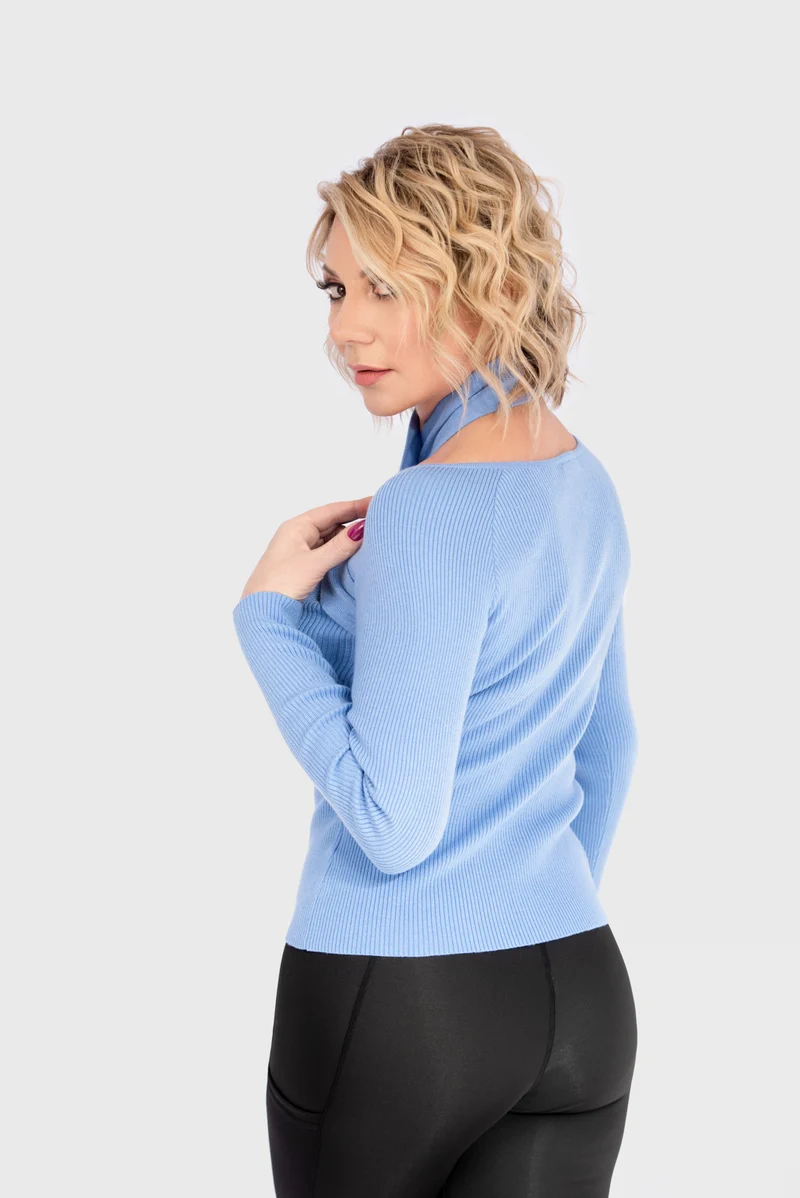 Langarm Strickpullover CUT OUT