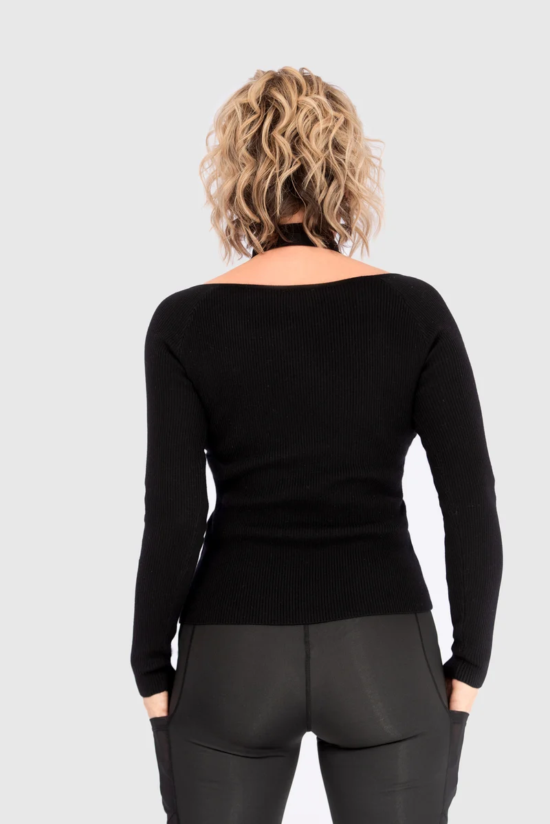 Langarm Strickpullover CUT OUT