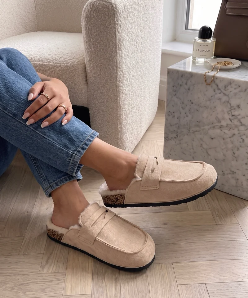 Mules Zoya Beige Fell