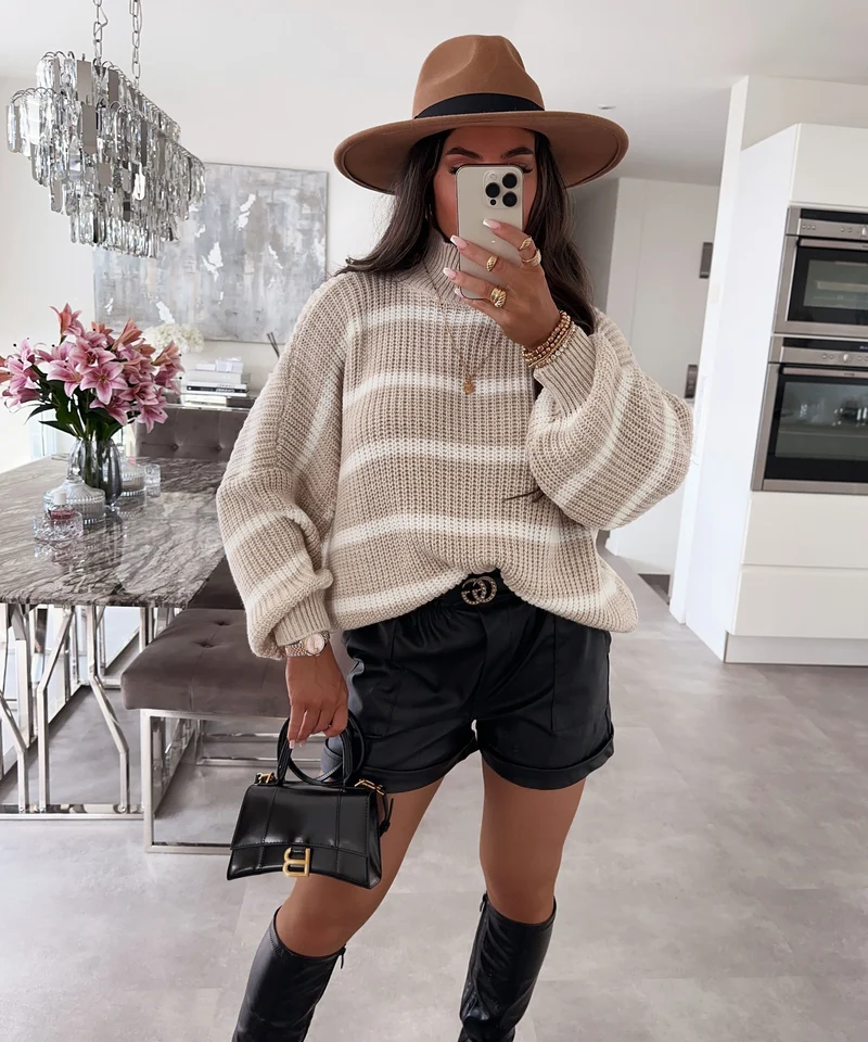 Strick Pullover Carter Weiß Beige