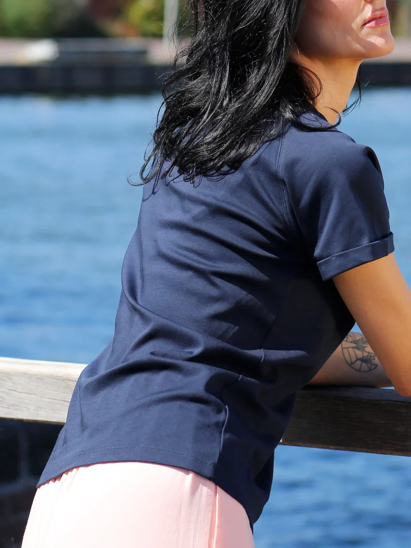 Premium T-Shirt SMILLA aus edler Pima-Baumwolle in deep blue