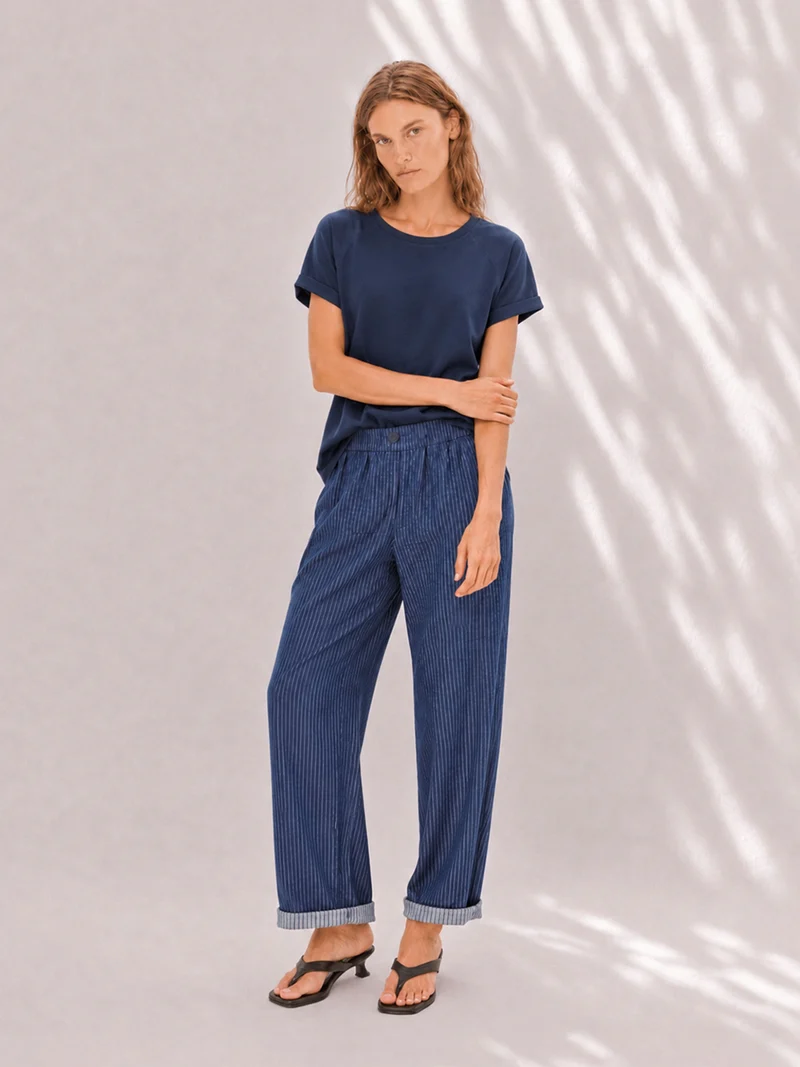 Premium T-Shirt SMILLA aus edler Pima-Baumwolle in deep blue
