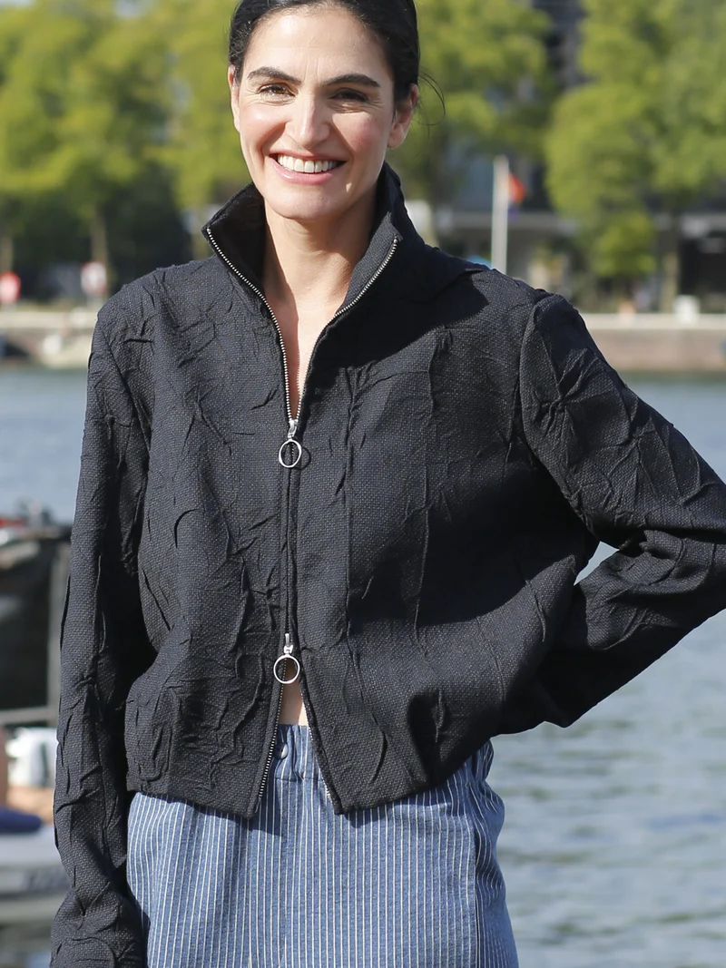 Hochwertiger Blouson INK mit Wolle in Nachtblau