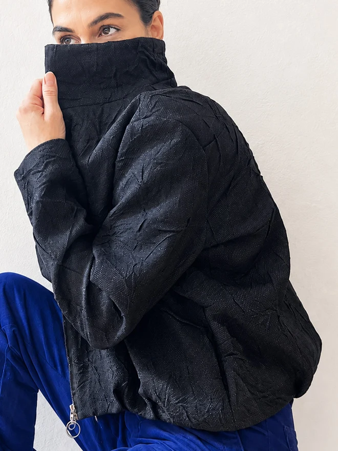 Hochwertiger Blouson INK mit Wolle in Nachtblau