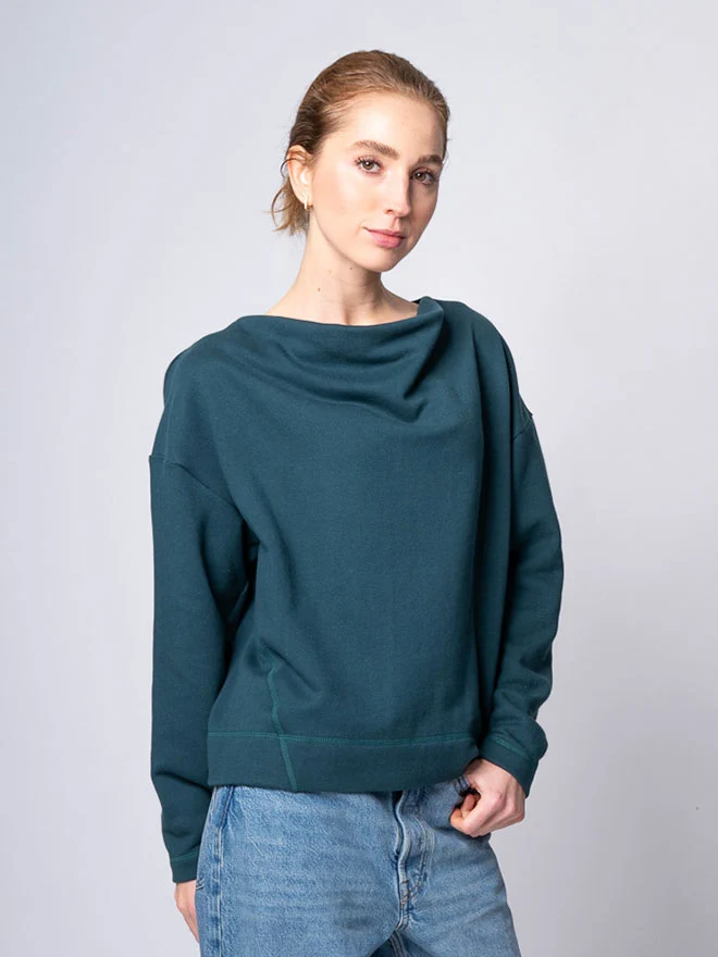 Designer-Sweat JOY aus edler Baumwolle in petrol