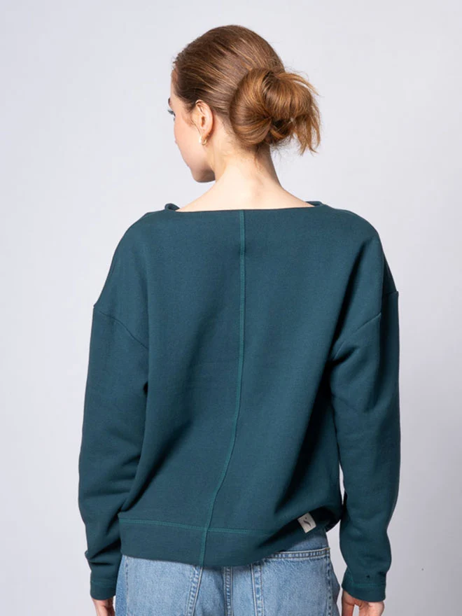 Designer-Sweat JOY aus edler Baumwolle in petrol