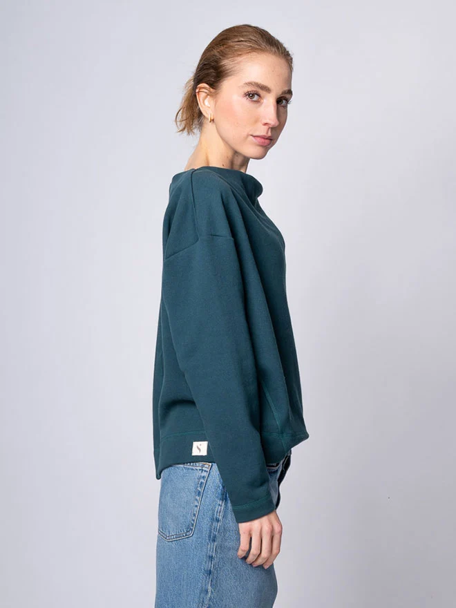 Designer-Sweat JOY aus edler Baumwolle in petrol