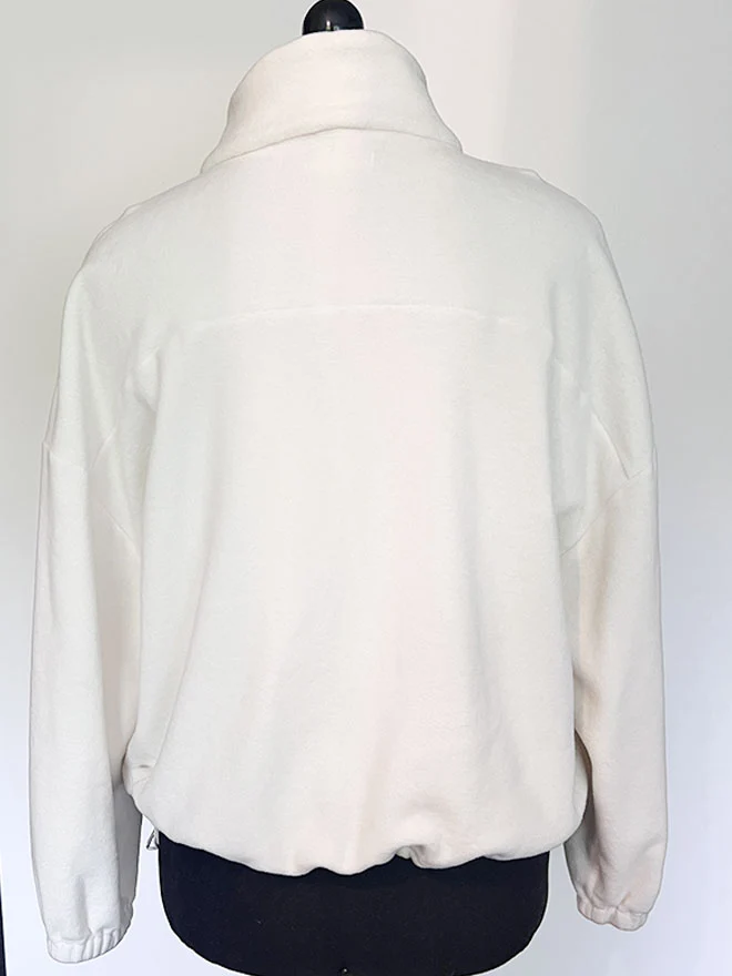 PRELOVED Half-Zip FRIDA – Fleecepulli aus Baumwolle in Ecru