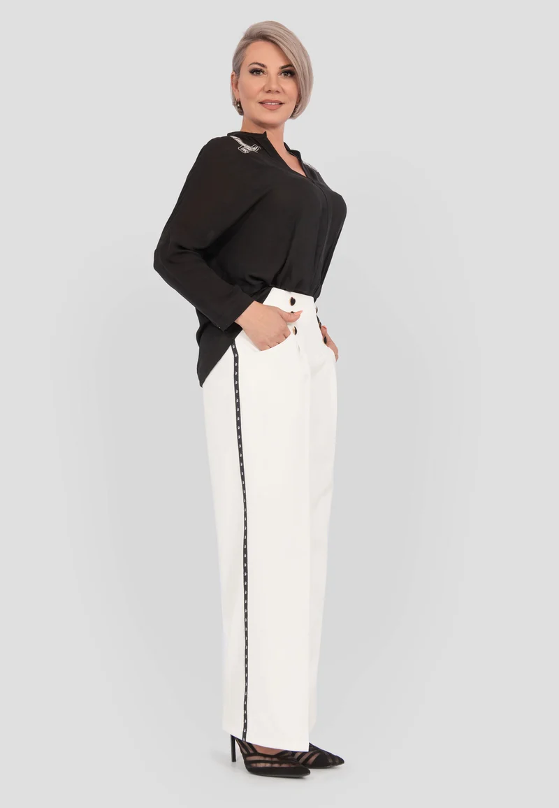 Elegante Chiffon Bluse mit transparenten Ärmeln und glitzernden Vögeln | Festliches Oberteil