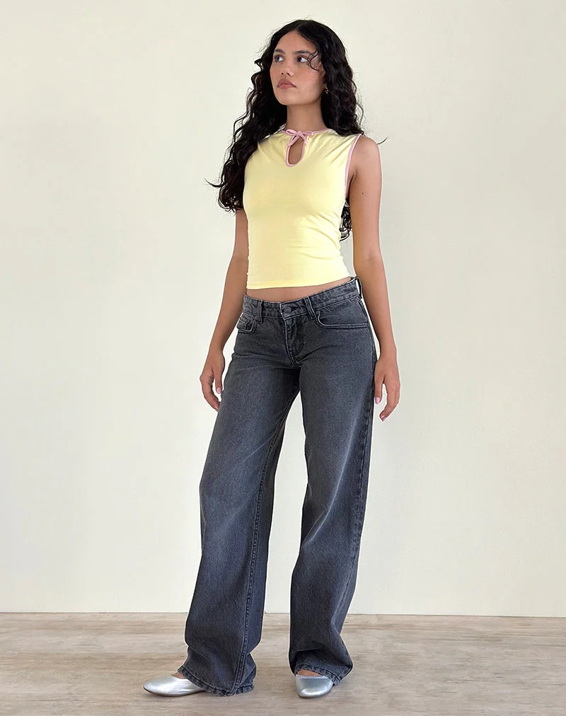 Monsela Top in Buttermilch mit Ballettrosa Bindung