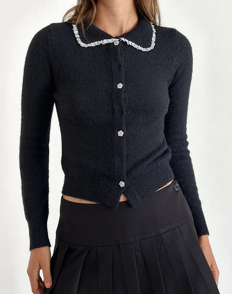 Jaiko Strickjacke aus schwarzem Strick