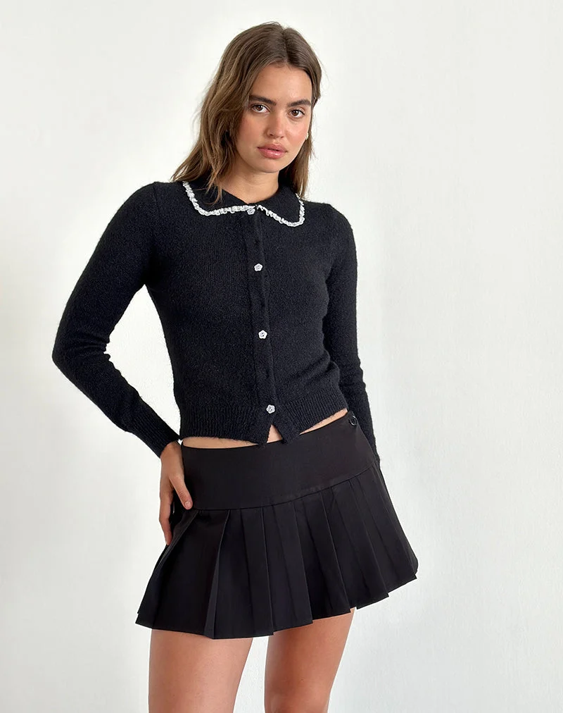 Jaiko Strickjacke aus schwarzem Strick