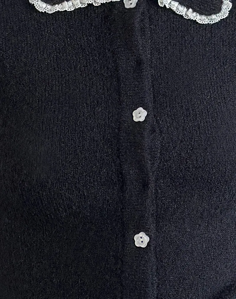 Jaiko Strickjacke aus schwarzem Strick