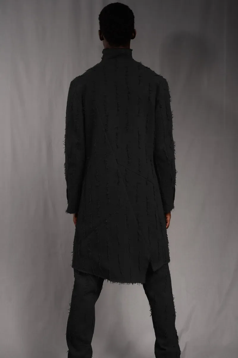 eigensinnig wien | Edgar | Nonkonformistischer Designer Herrenmantel aus grauer Baumwolle