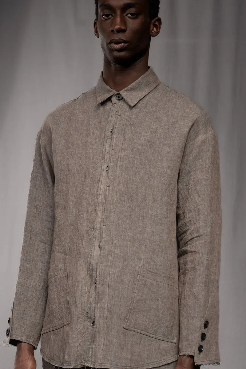 eigensinnig wien | Thoreau | Designer Leinen-Overshirt mit dekonstruierter Silhouette