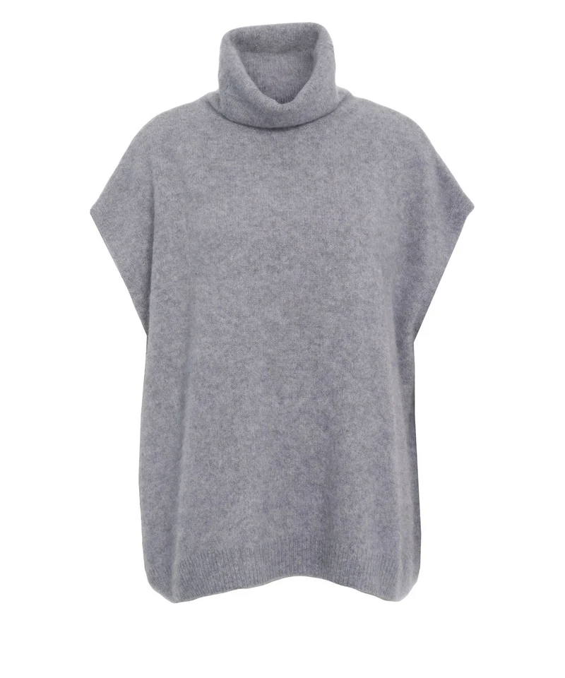 Poncho con collo alto
