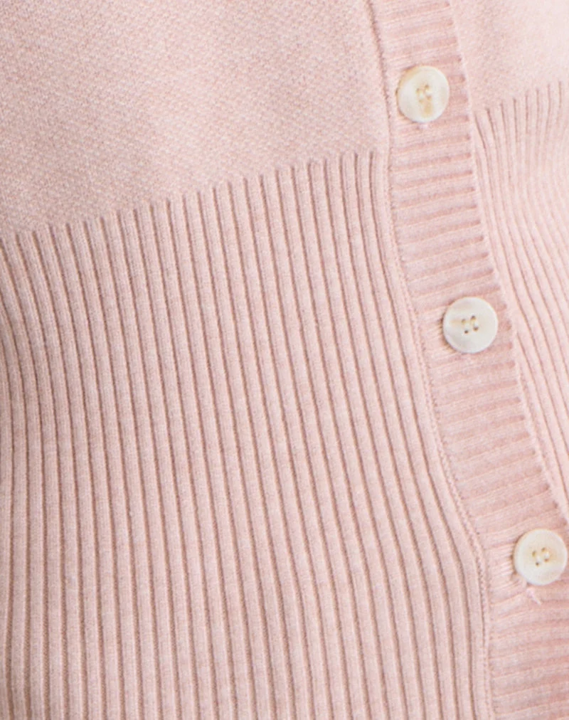 Subra Langärmelige Strickjacke in Rosa