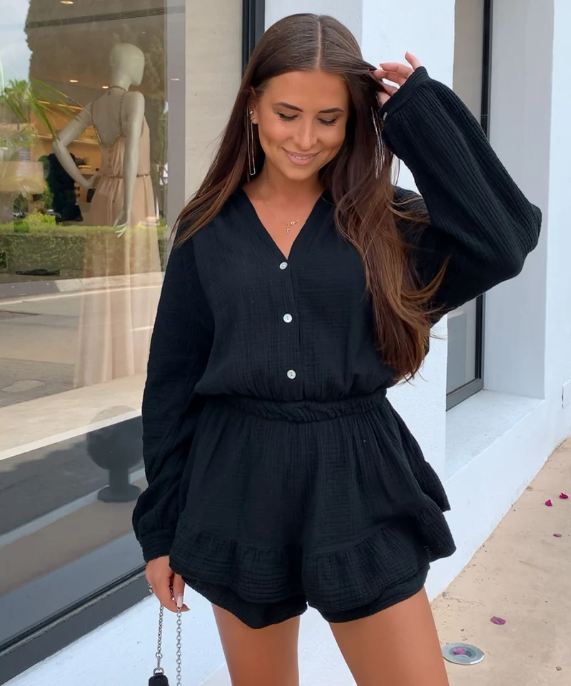 Musselin Jumpsuit Juana Schwarz