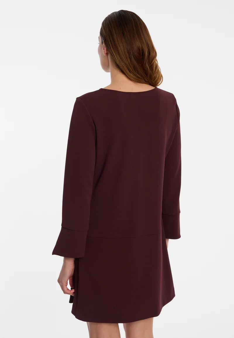 Krepp-Kleid mit Faltenrock Edria