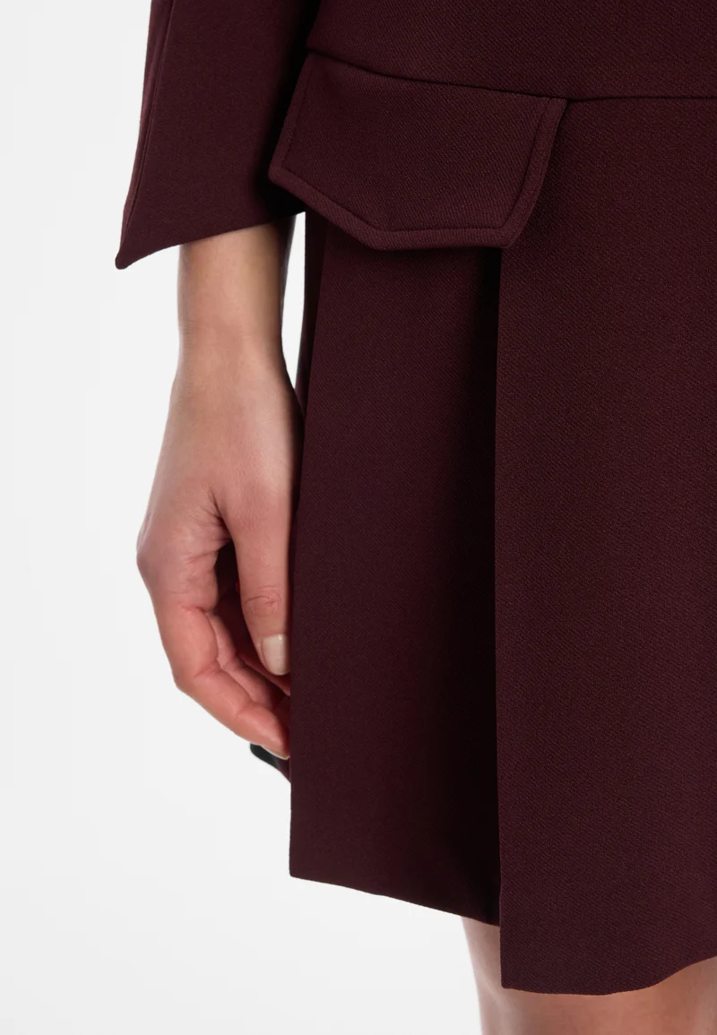 Krepp-Kleid mit Faltenrock Edria