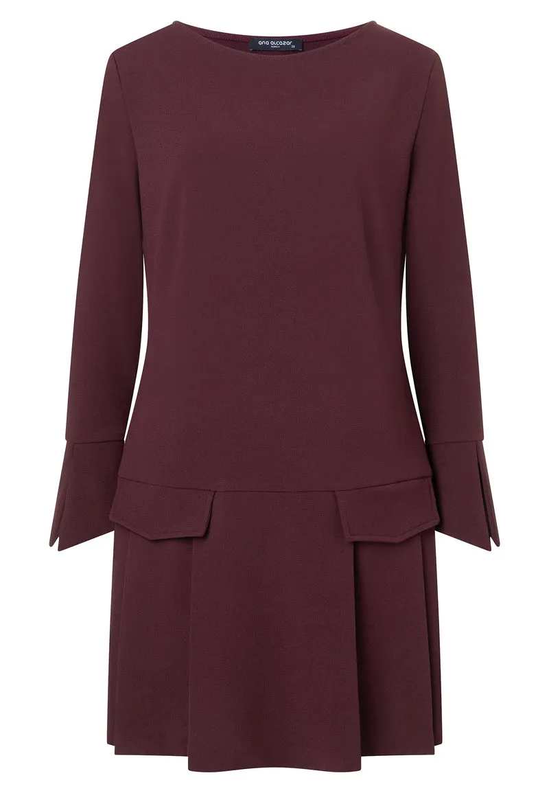 Krepp-Kleid mit Faltenrock Edria