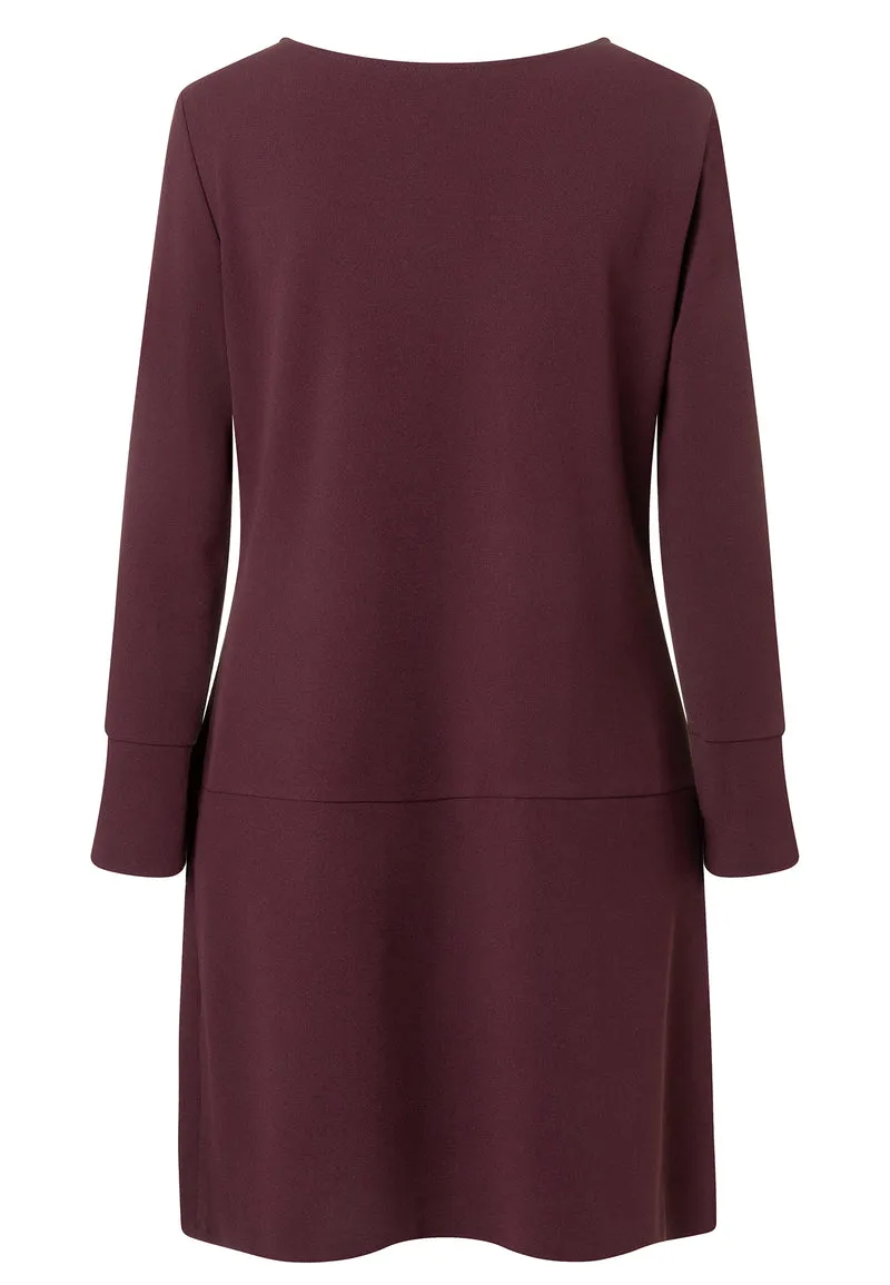 Krepp-Kleid mit Faltenrock Edria