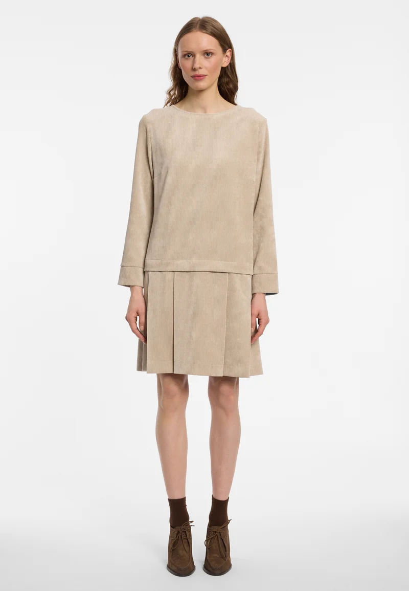 Cord-Kleid mit Faltenrock Enlive