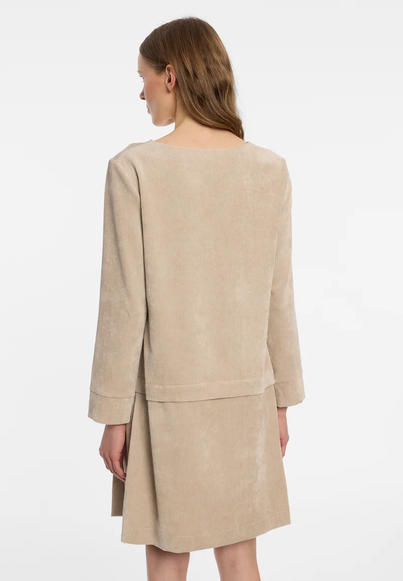 Cord-Kleid mit Faltenrock Enlive
