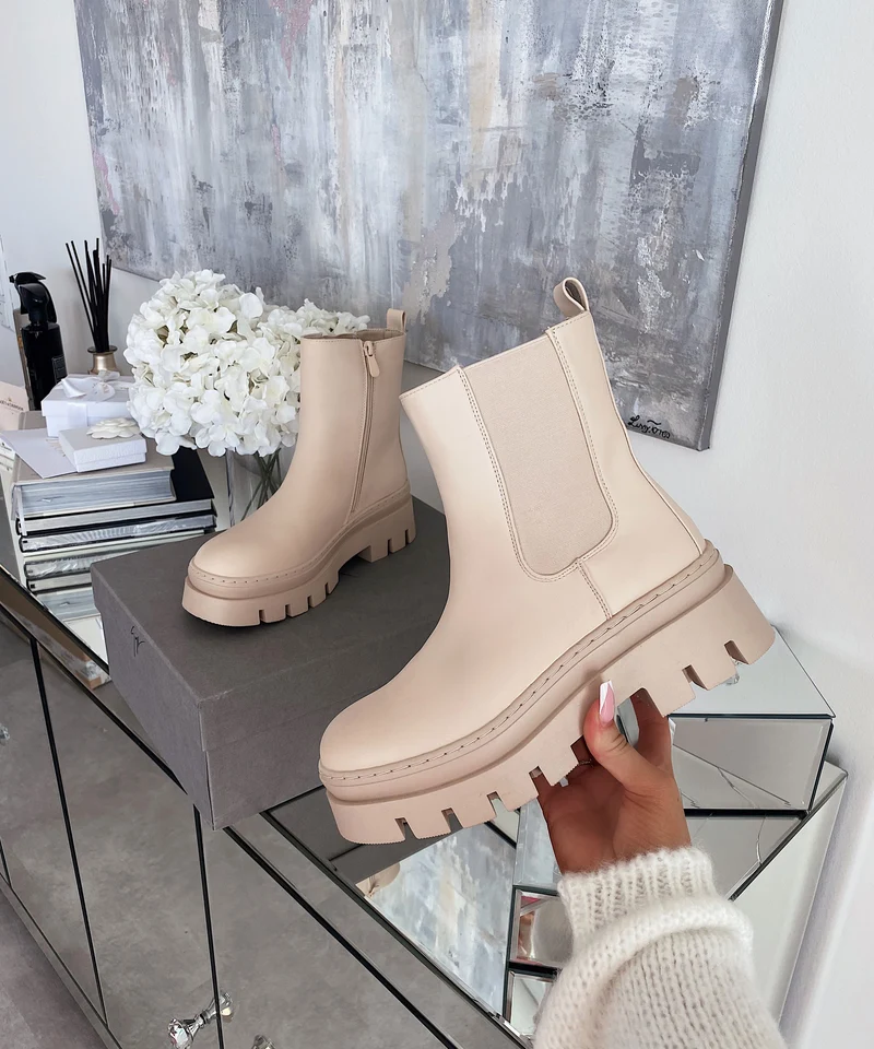 Chelsea Boots Nora Short Beige