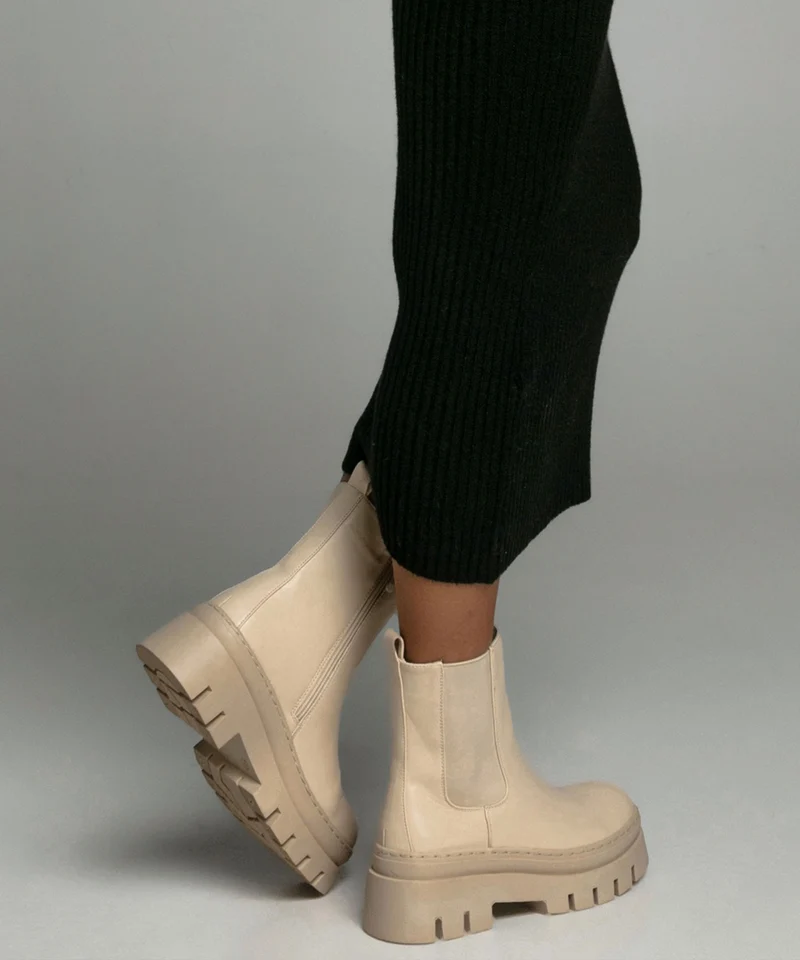 Chelsea Boots Nora Short Beige