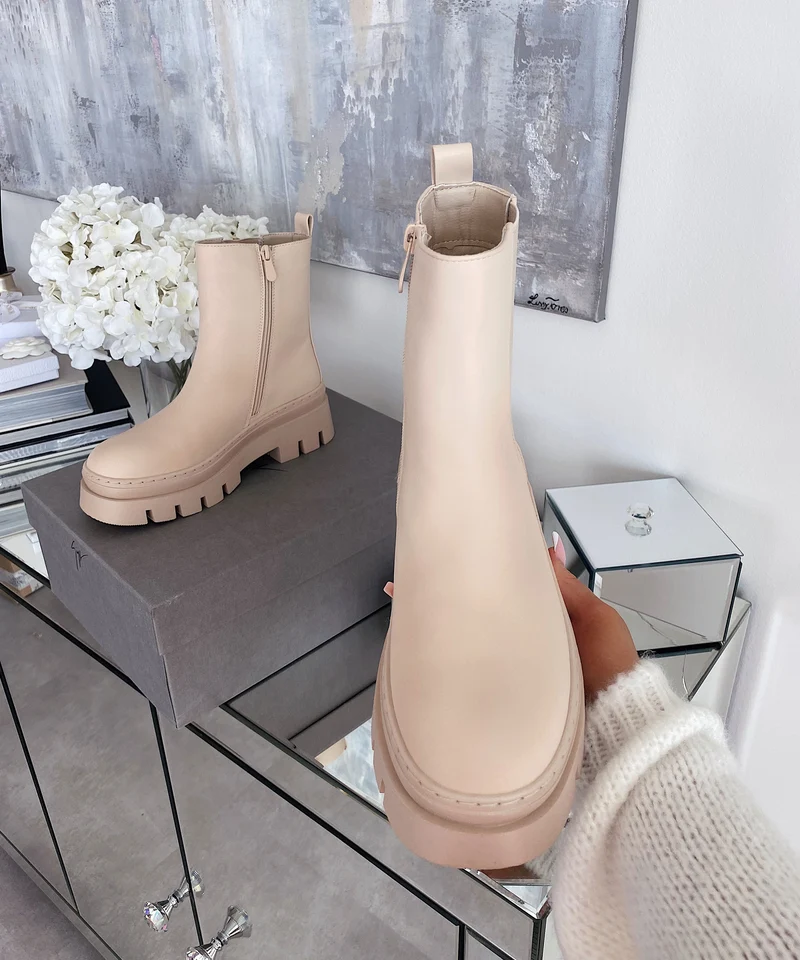 Chelsea Boots Nora Short Beige