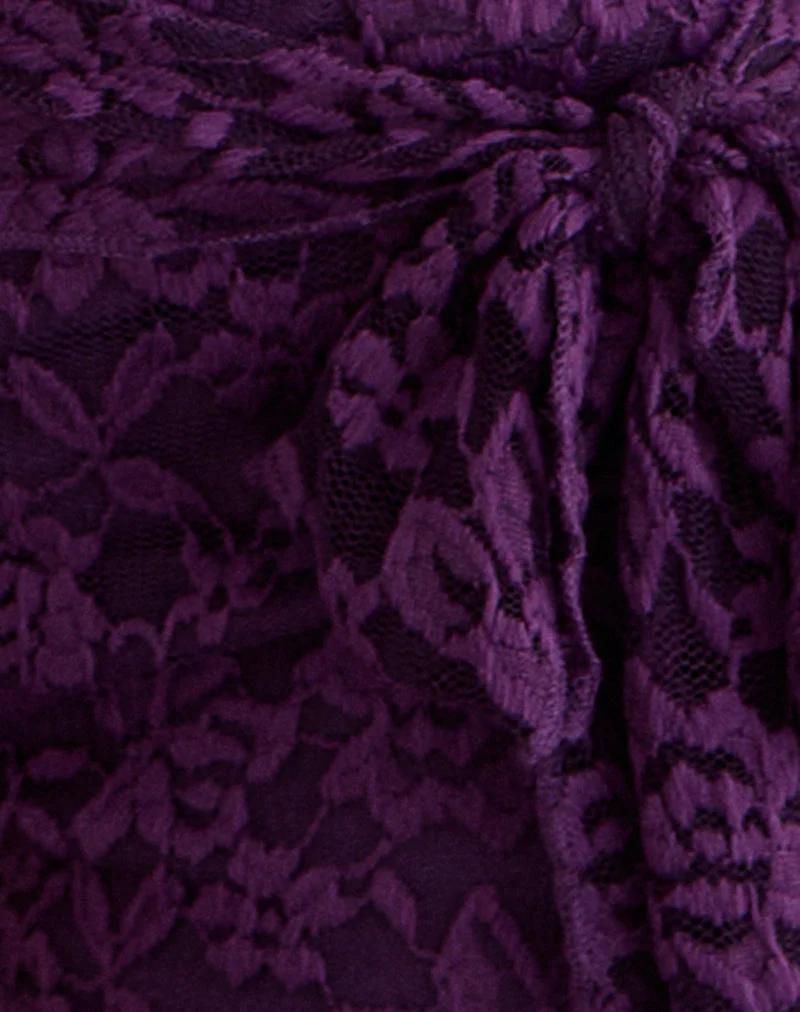 Shoumi Short mit Rüsche aus Spitze lila