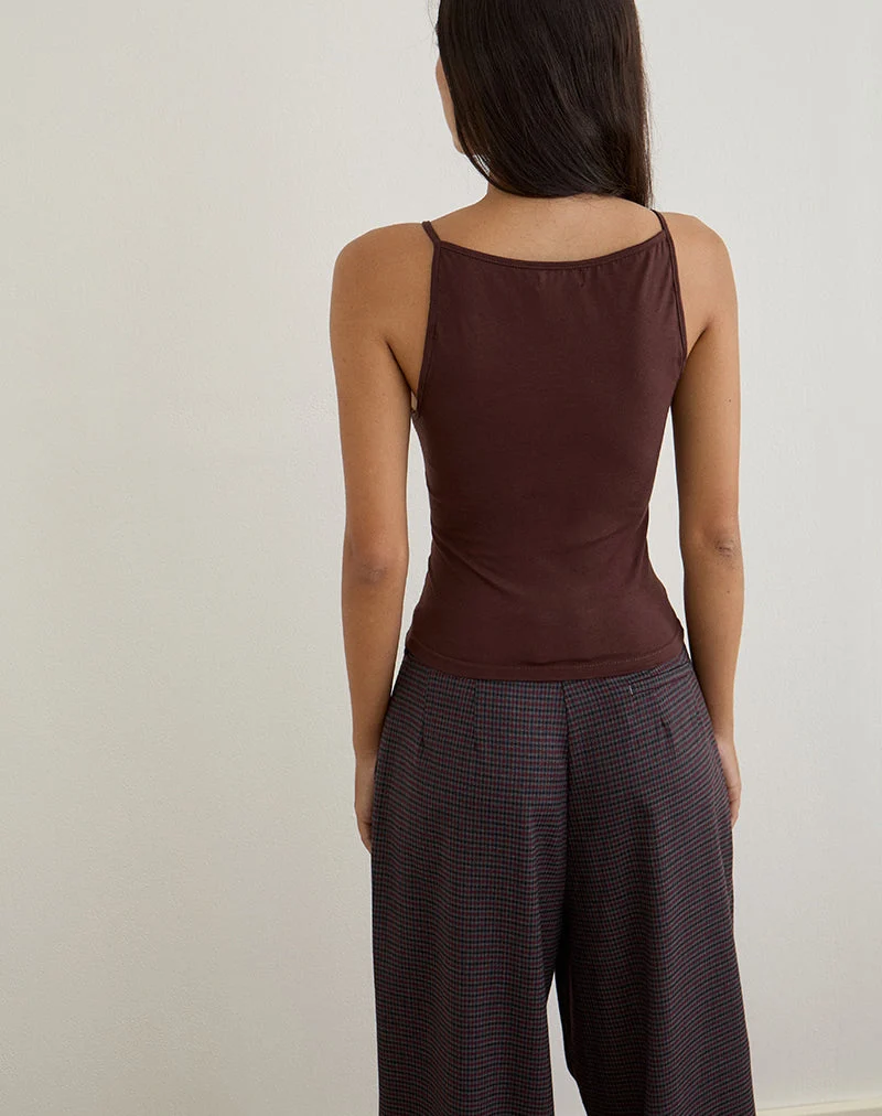 Dudley Vest Top aus Jersey Bitter Chocolate