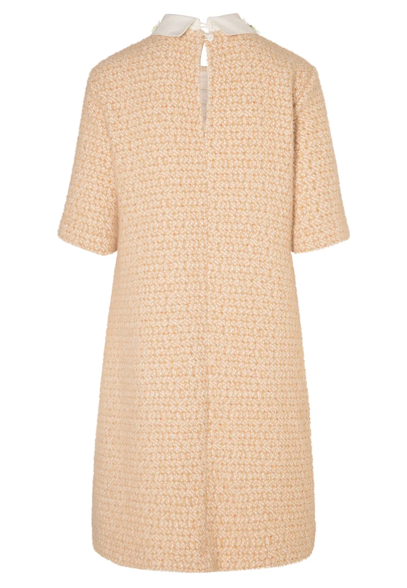 Bouclé Kurzarmkleid mit Kragen Enasa
