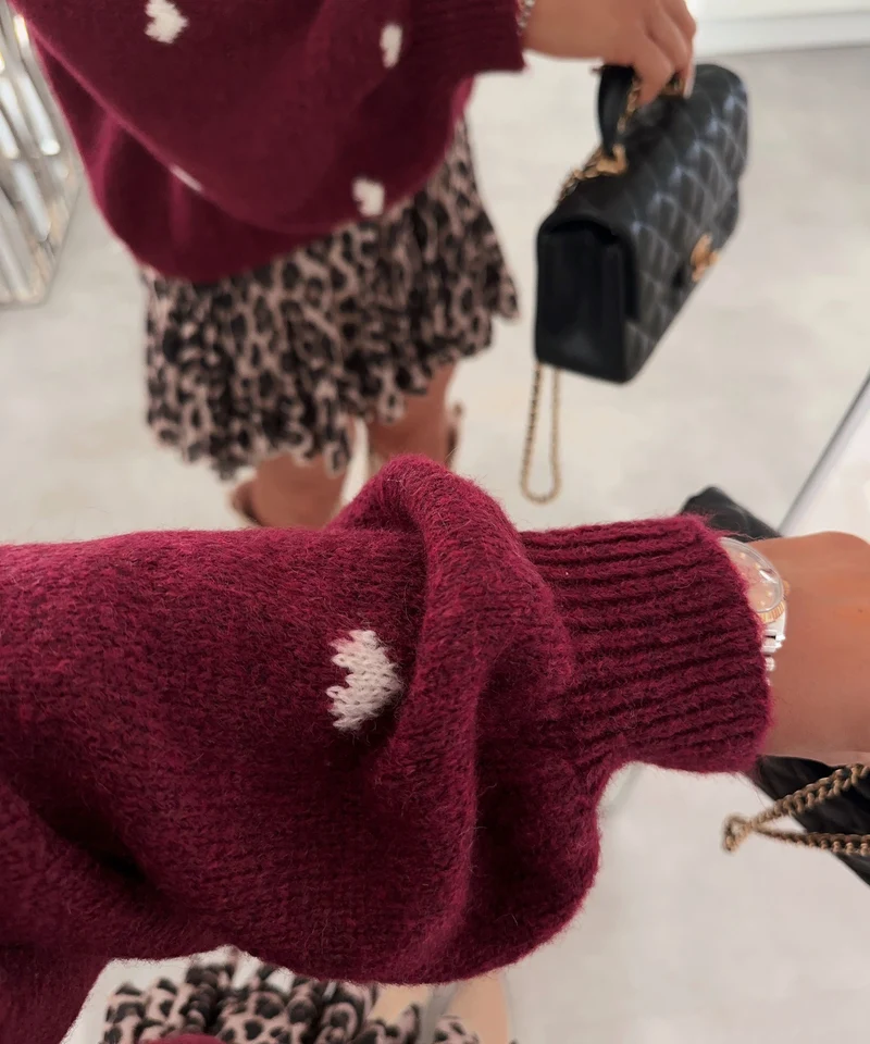 Oversize Pullover Joslin Weinrot