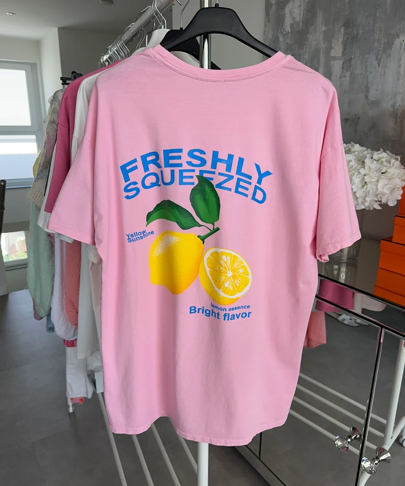 Print Oversize T-Shirt Freshly Rosa