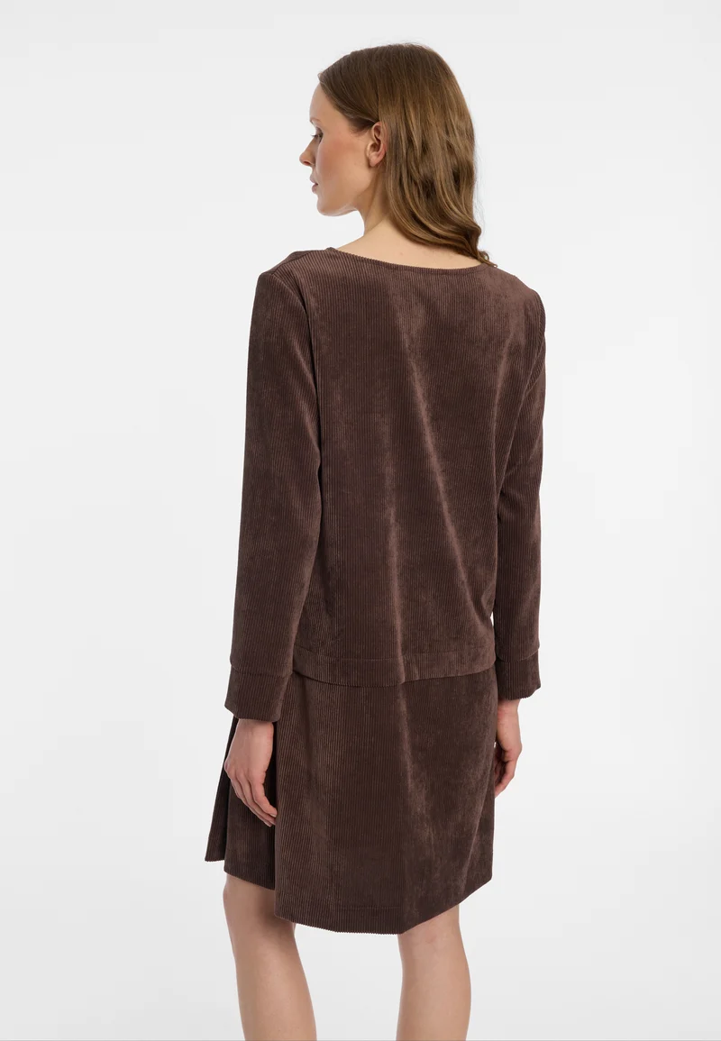 Cord-Kleid mit Faltenrock Enlivea