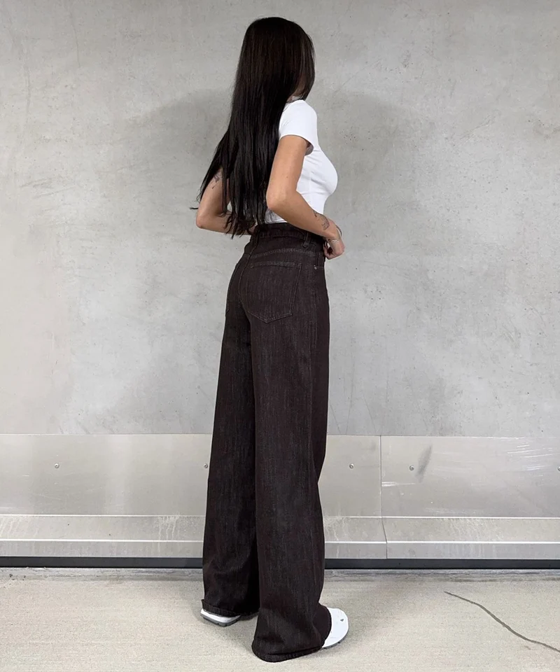 Stretch Wide Leg Jeans Fina Braun