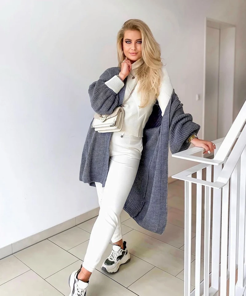 Cardigan Leilani Kurz Dunkelgrau