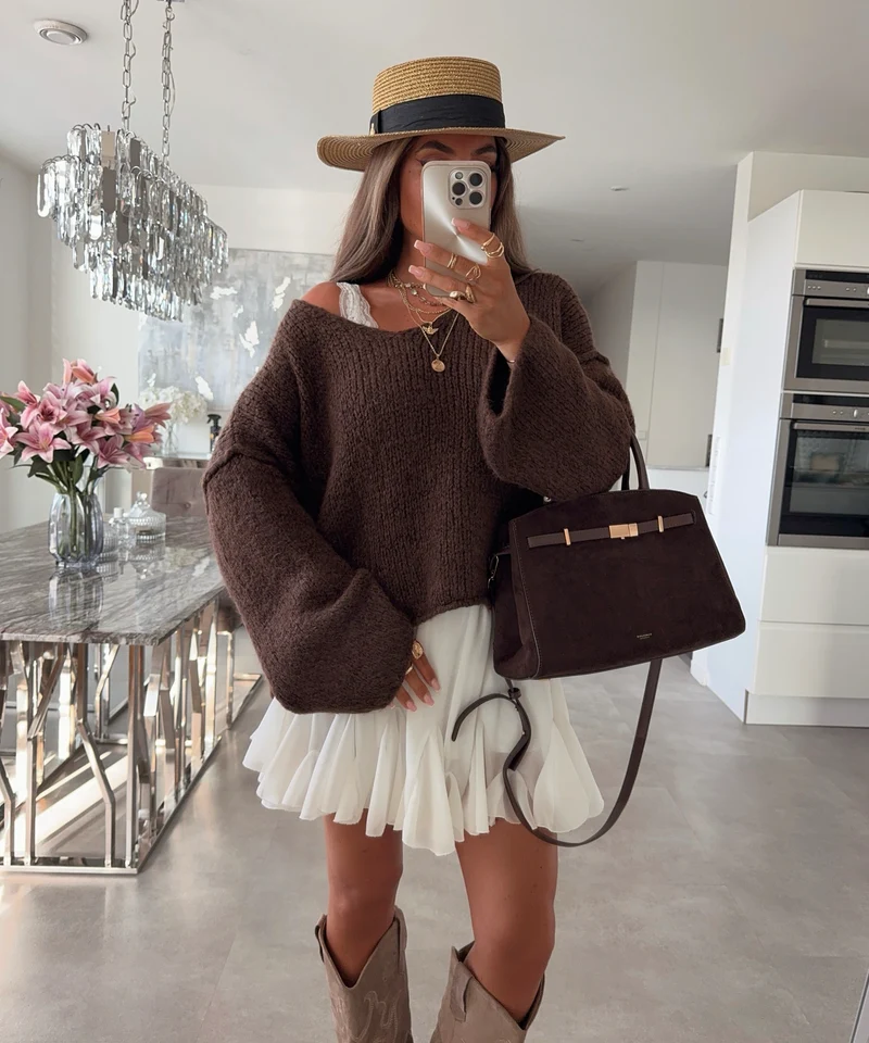 Pullover Rava Dunkelbraun