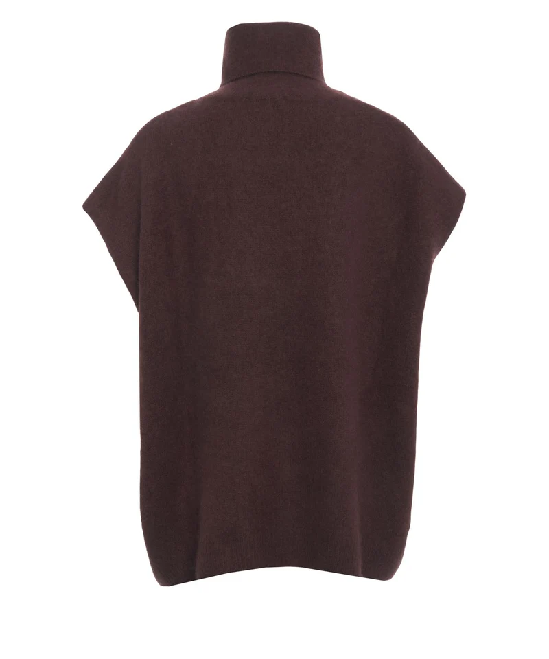 Poncho con collo alto