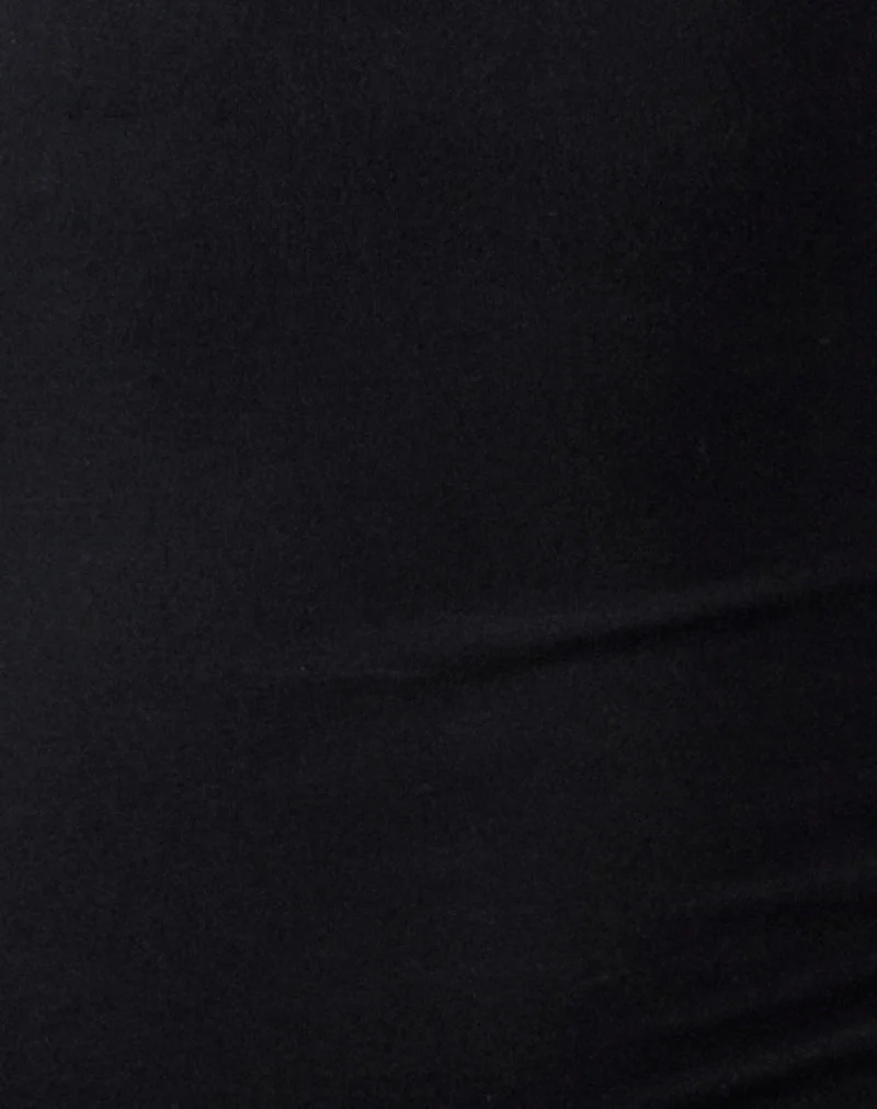 Nyala Langärmeliges Top mit Ausschnitt aus Rayon Jersey Schwarz