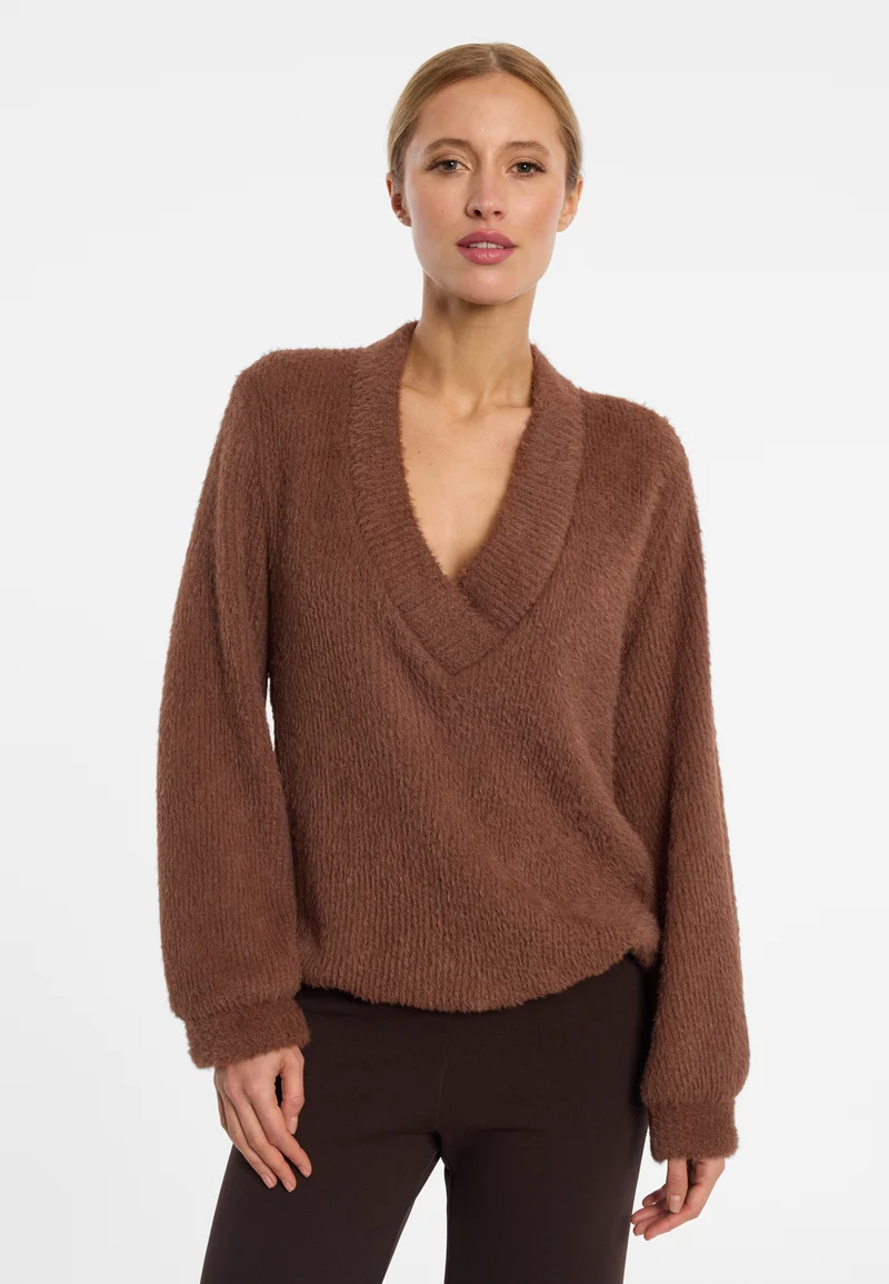 Plüsch-V-Pullover Enayas
