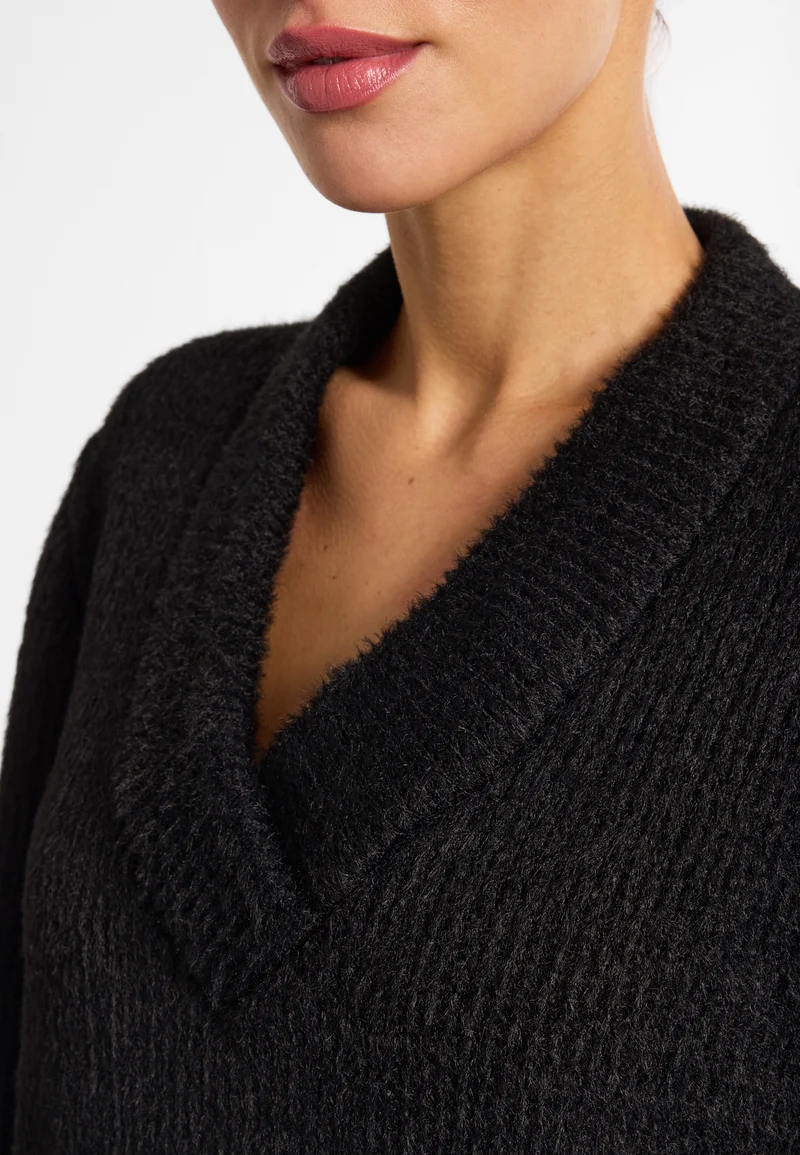 Plüsch-V-Pullover Enaya