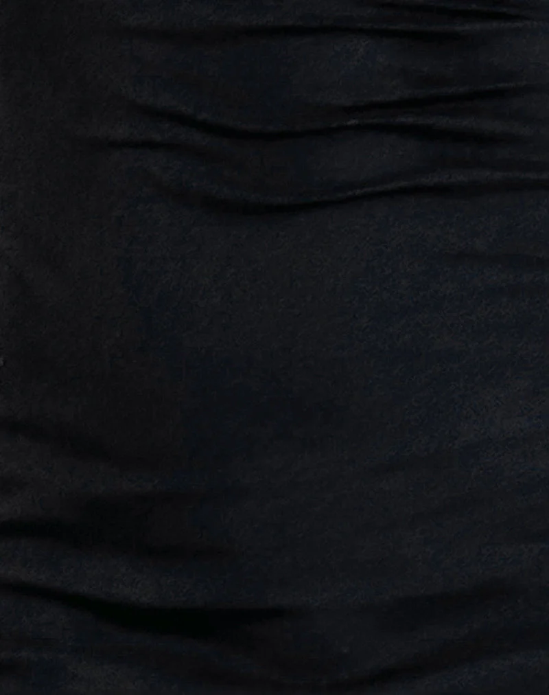 Riniko Minikleid in Schwarz mit weißer Borte