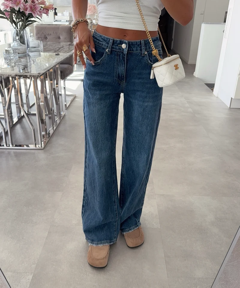 Stretch Straight Leg Jeans Kessi Dunkelblau