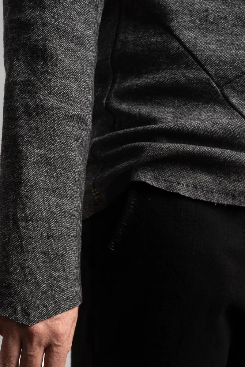 eigensinnig wien | Tolstoi | Avantgardistischer Designerpullover aus meliertem Wollmix-Jersey