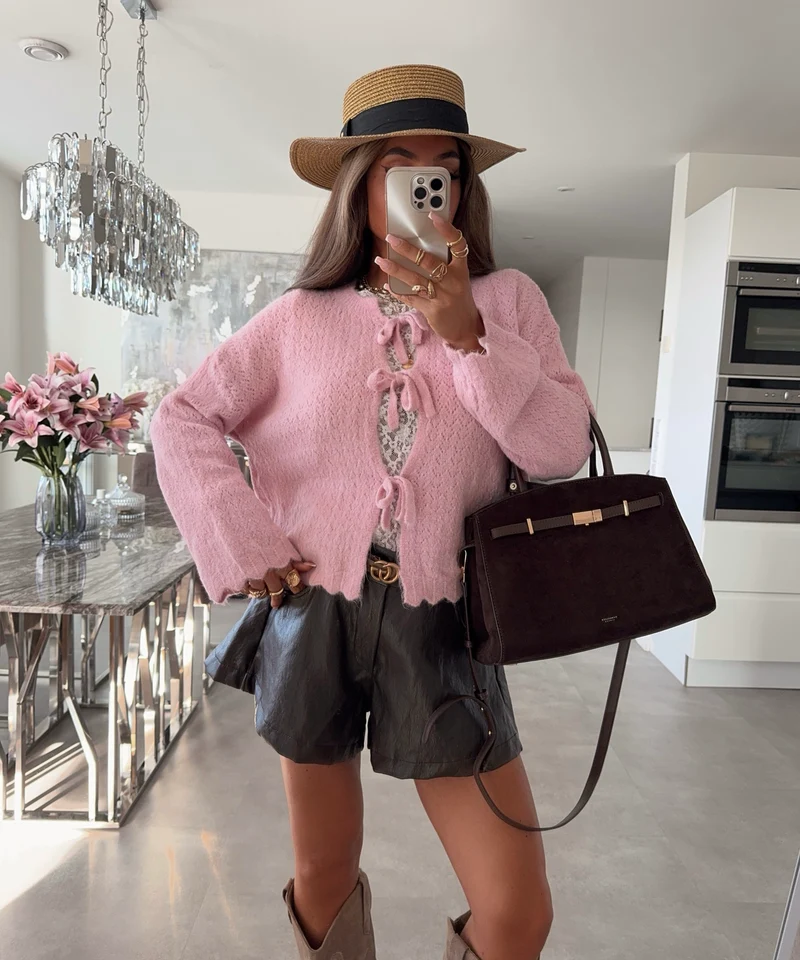 Leder Shorts Hiva Braun