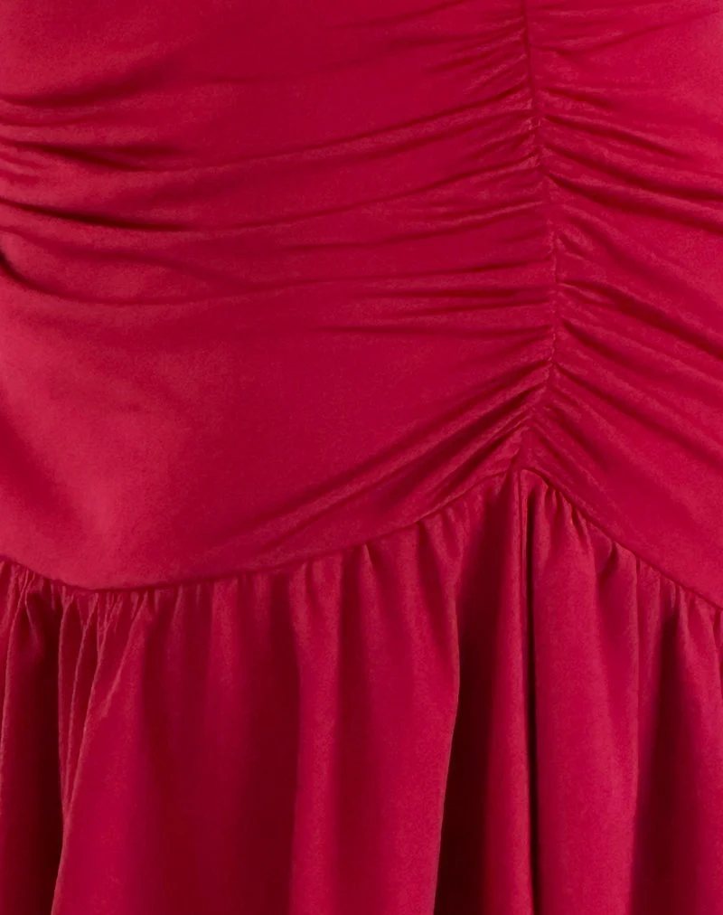 Nefeli Mini-Rock aus Lycra Slinky Rot
